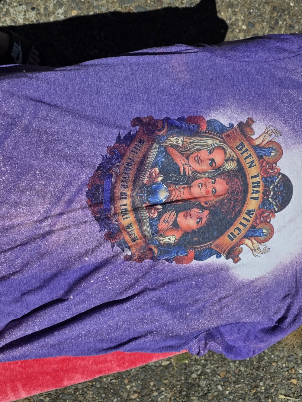 Gildan Purple Graphic Tee with Vintage Witch Illustration